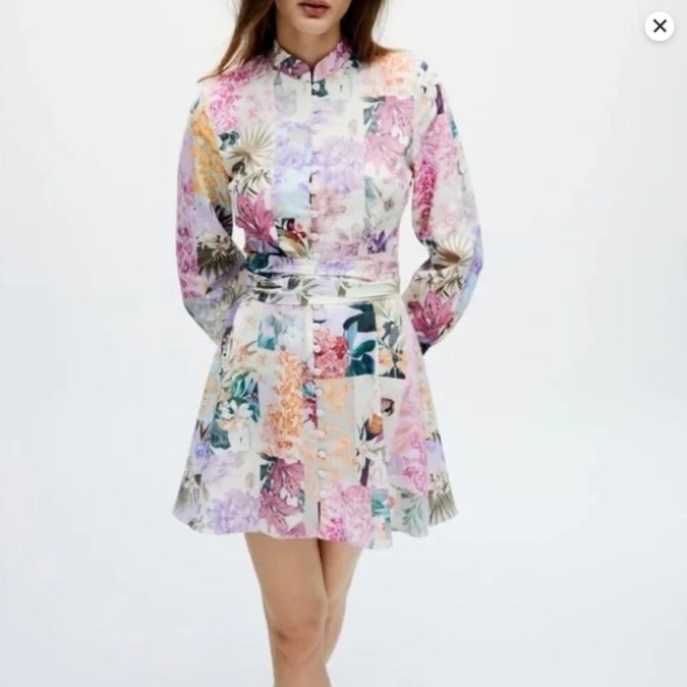 Zara Floral Button Up Dress